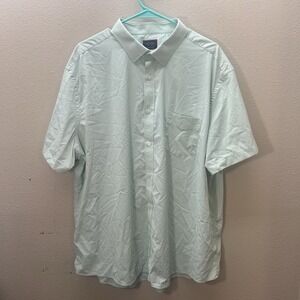 Untuckit Shirt Mens 3XL Green Gironde Short Sleeve Button Up Nylon Tech Stretch